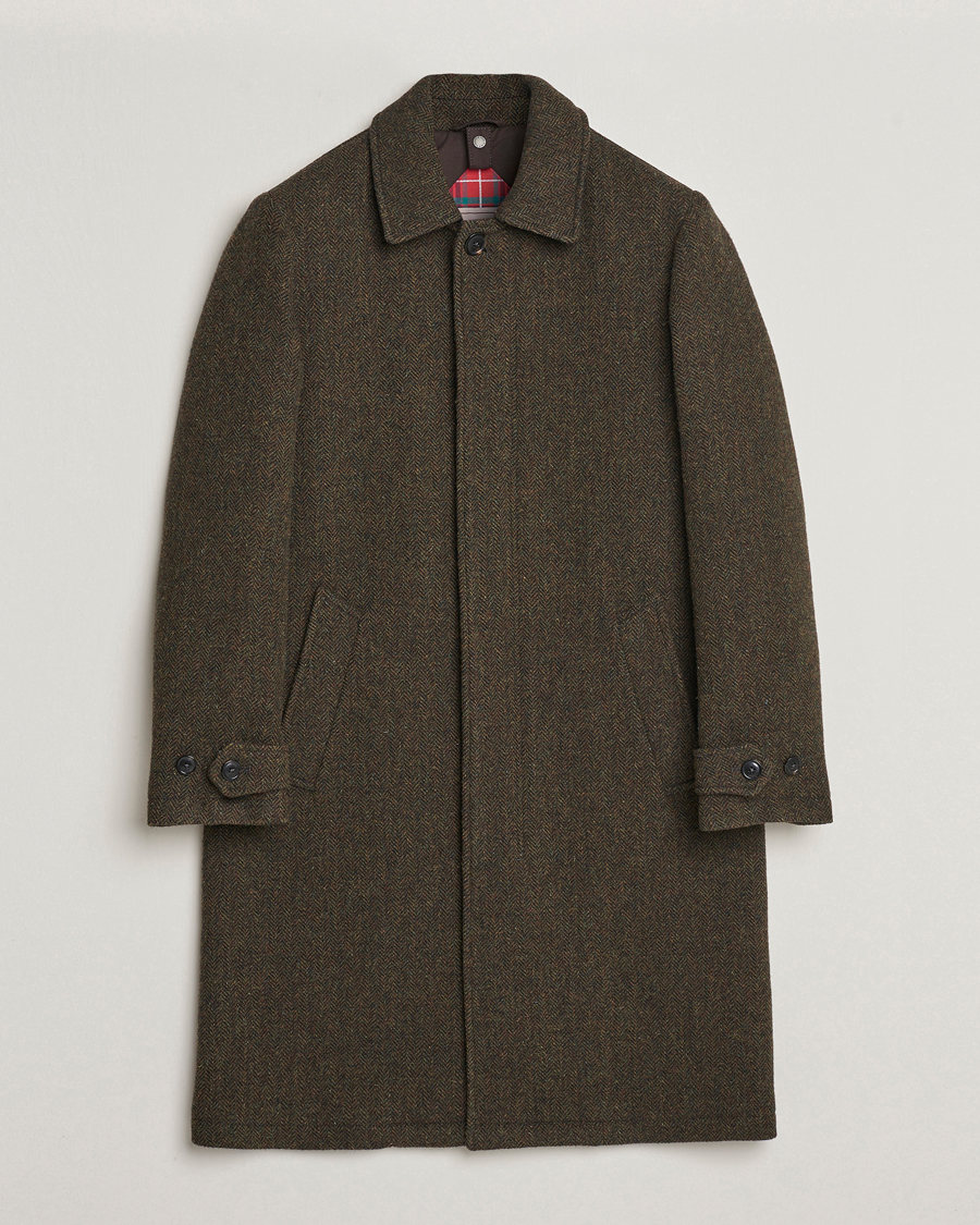Men | Casual Jackets | Baracuta | Paul Herringbone Wool Coat Bark