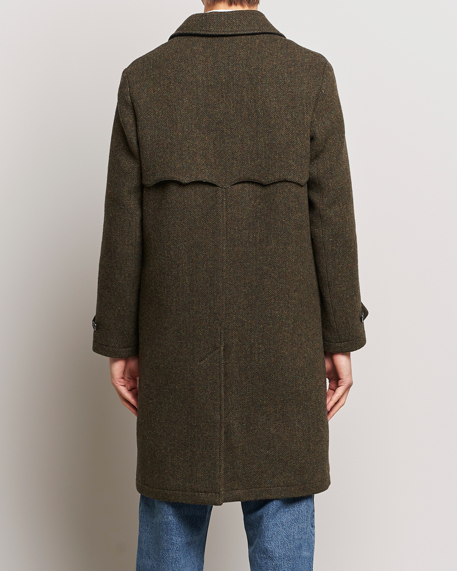 Men | Coats & Jackets | Baracuta | Paul Herringbone Wool Coat Bark