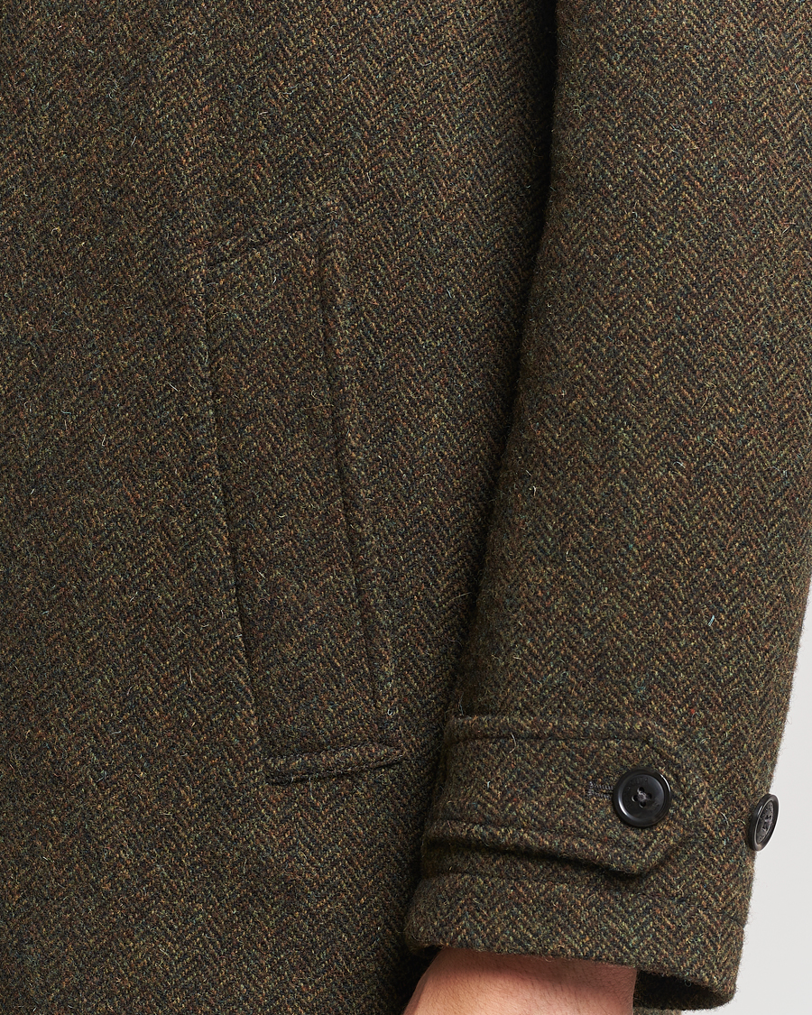 Men | Coats & Jackets | Baracuta | Paul Herringbone Wool Coat Bark