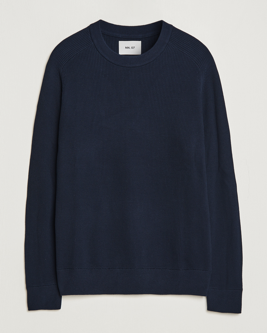Men | Sweaters & Knitwear | NN07 | Kevin Cotton Knitted Sweater Navy Blue