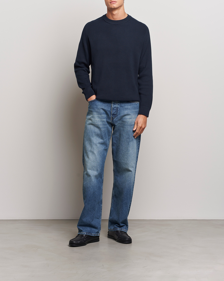 Men | Sweaters & Knitwear | NN07 | Kevin Cotton Knitted Sweater Navy Blue