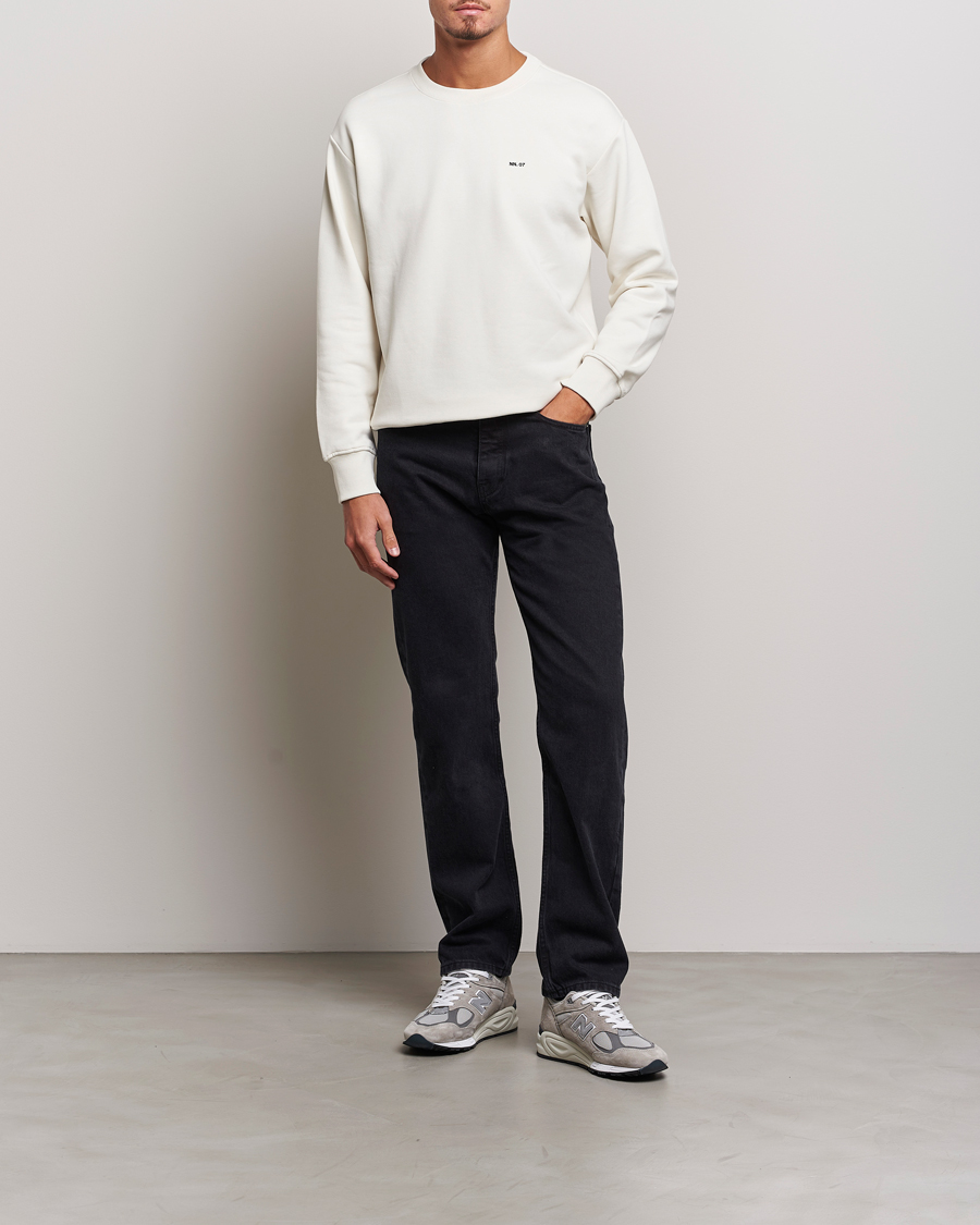 Men | Sweaters & Knitwear | NN07 | Briggs Logo Crew Neck Sweatshirt Off White