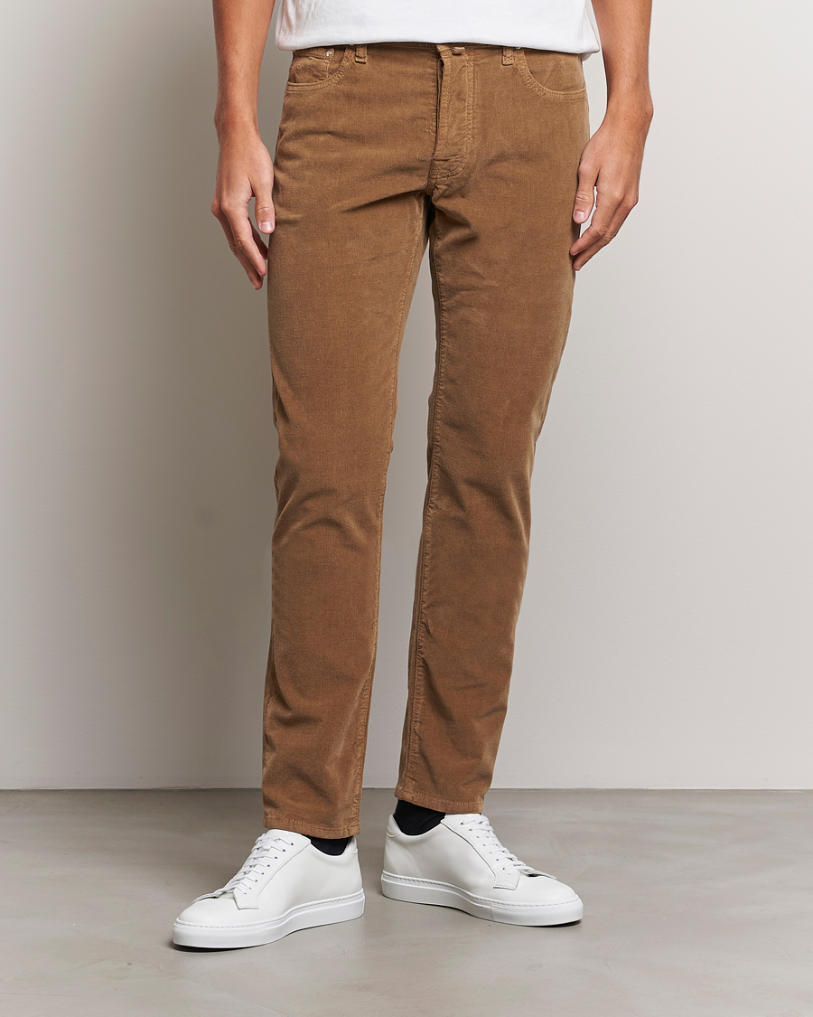 Men | Casual Trousers | Jacob Cohën | Bard 5-Pocket Corduroy Trousers Beige