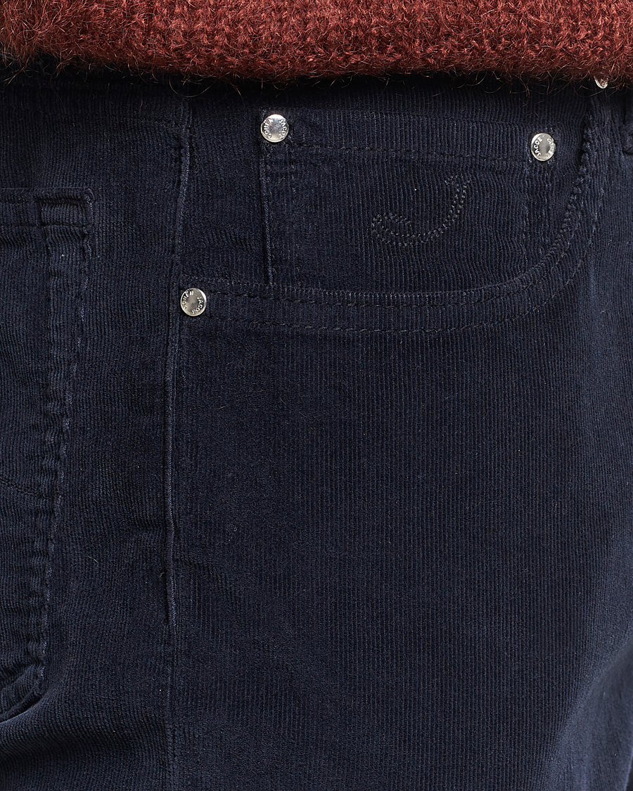 Men | Trousers | Jacob Cohën | Bard 5-Pocket Corduroy Trousers Navy