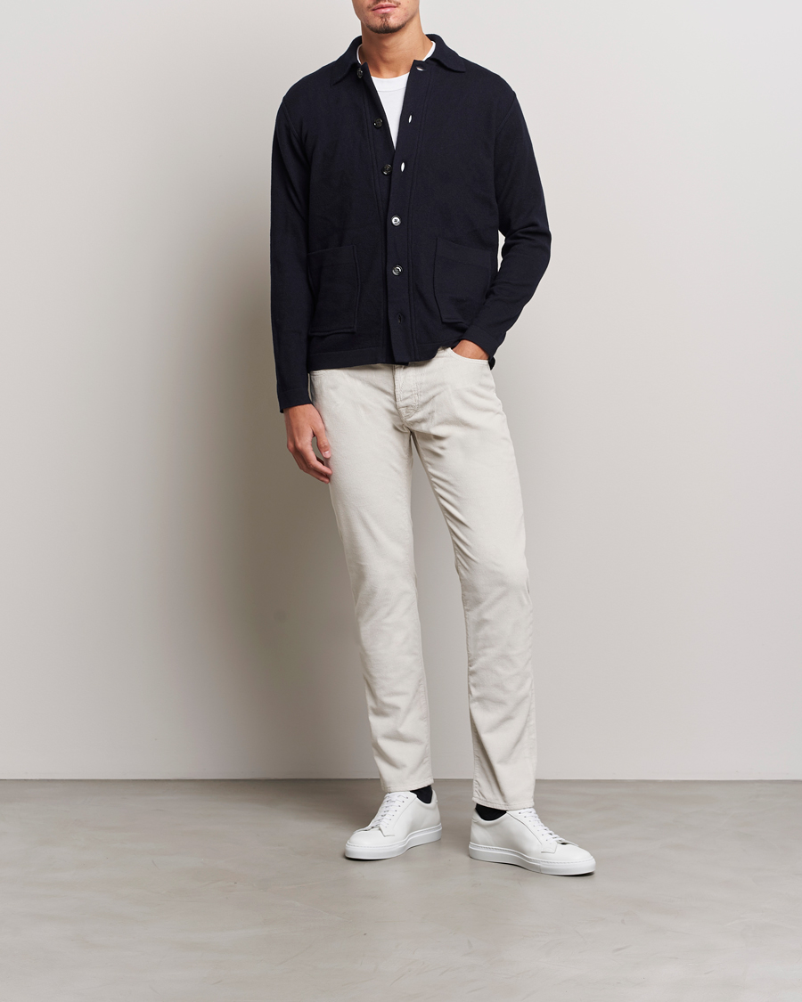 Men | Trousers | Jacob Cohën | Bard 5-Pocket Medium Corduroy Trousers Off White