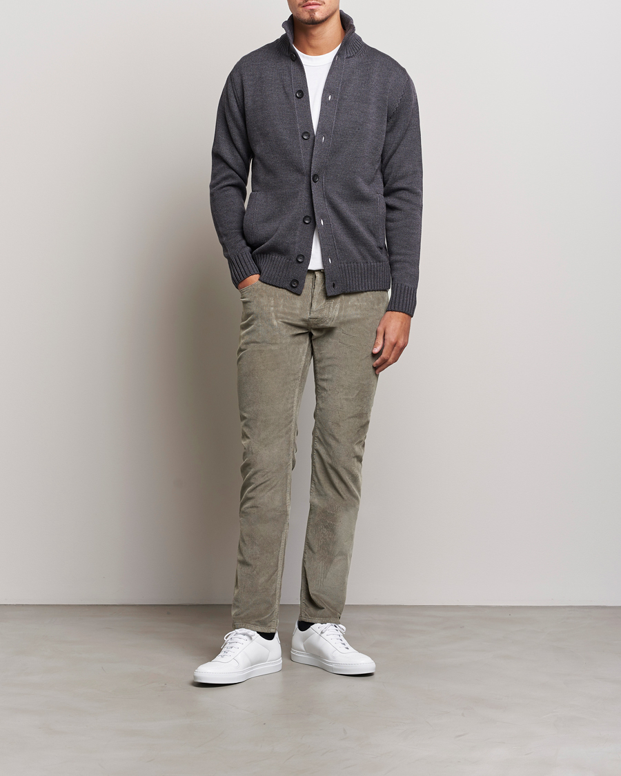 Men | Trousers | Jacob Cohën | Bard 5-Pocket Medium Corduroy Trousers Taupe