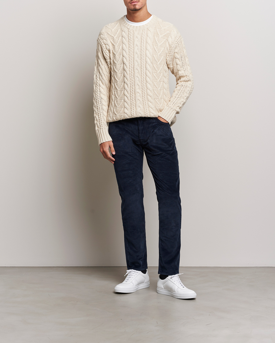 Men | Trousers | Jacob Cohën | Bard 5-Pocket Medium Corduroy Trousers Navy