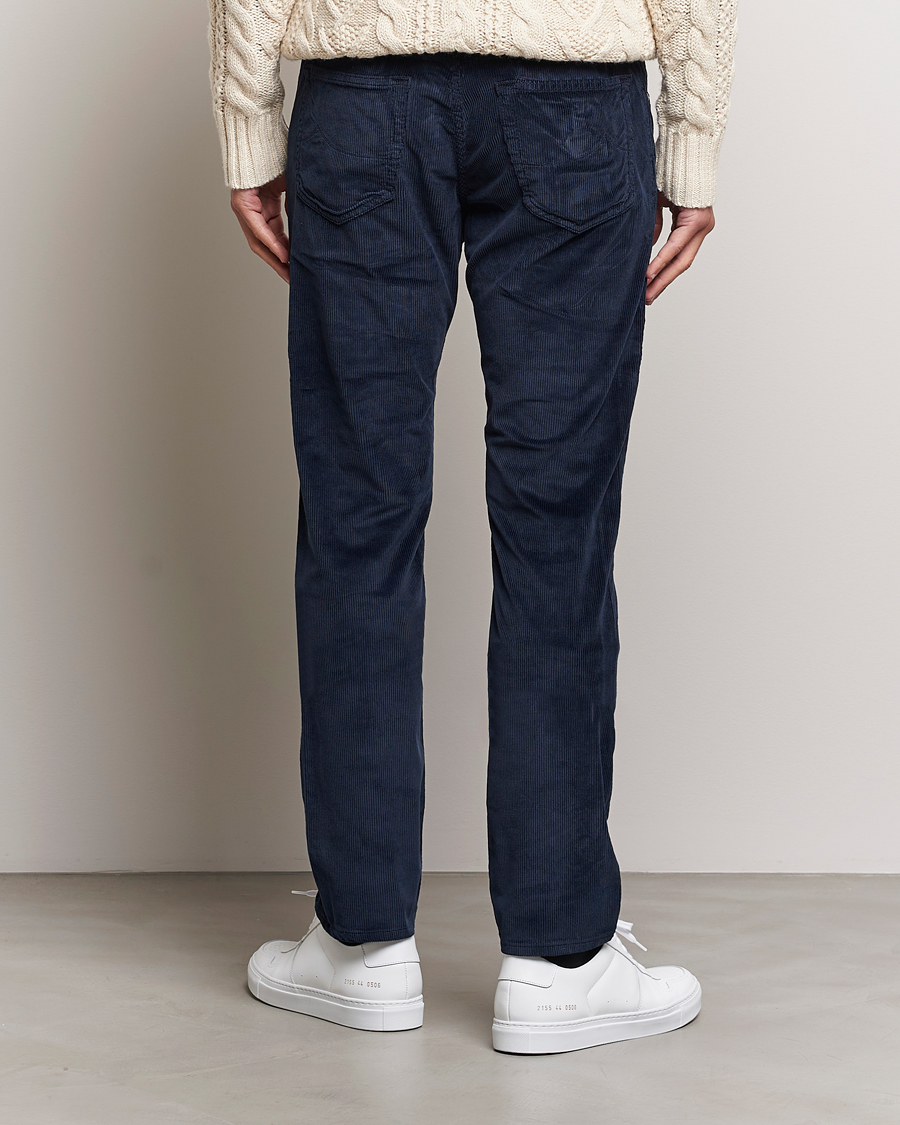 Men | Trousers | Jacob Cohën | Bard 5-Pocket Medium Corduroy Trousers Navy