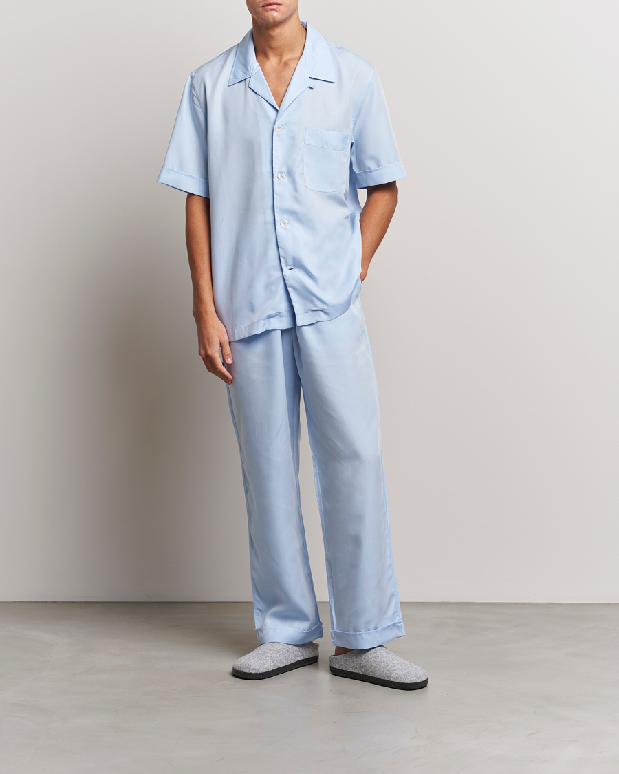 Men | Pyjamas & Robes | CDLP | Short Sleeve Pyjama Shirt Sky Blue