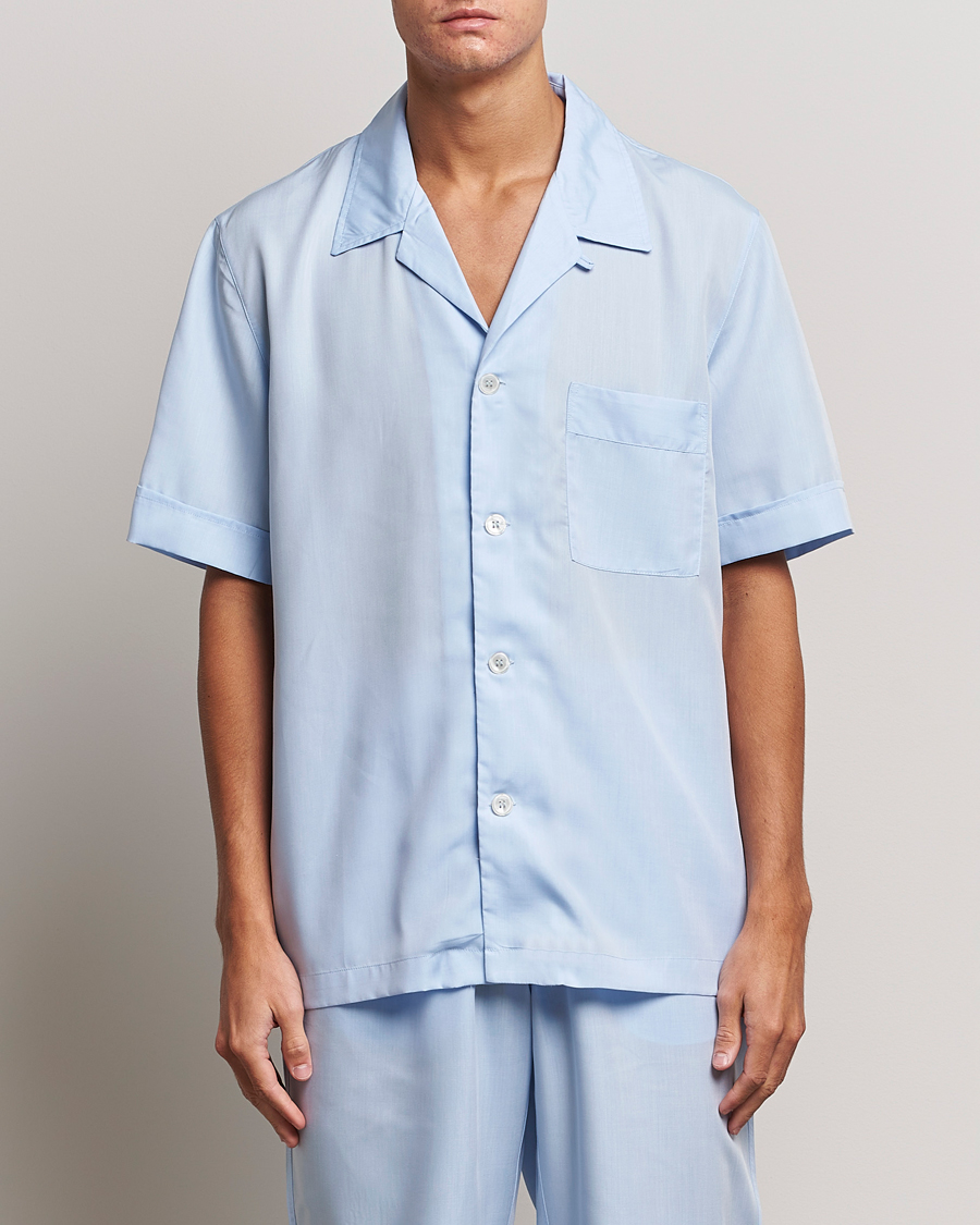 Men | Pyjamas & Robes | CDLP | Short Sleeve Pyjama Shirt Sky Blue