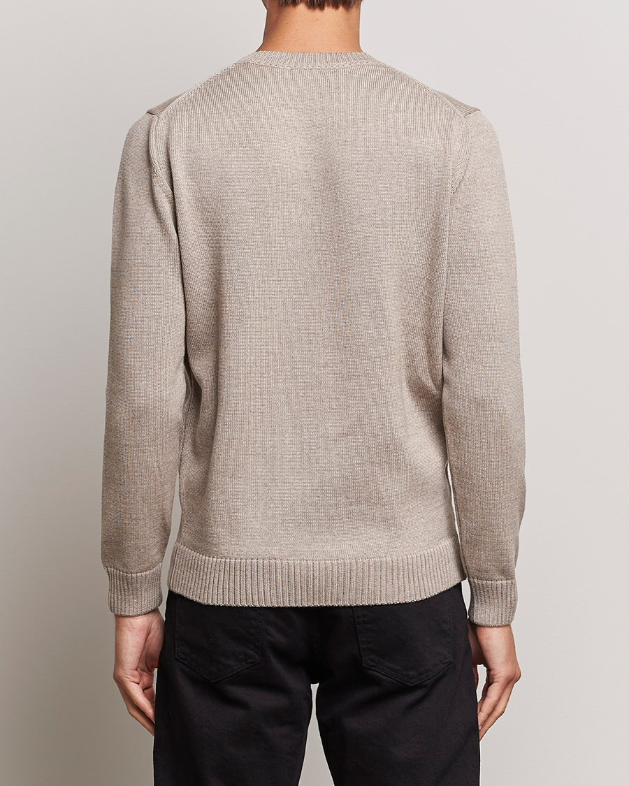 Men | Sweaters & Knitwear | Stenströms | Chunky Merino Crew Neck Beige