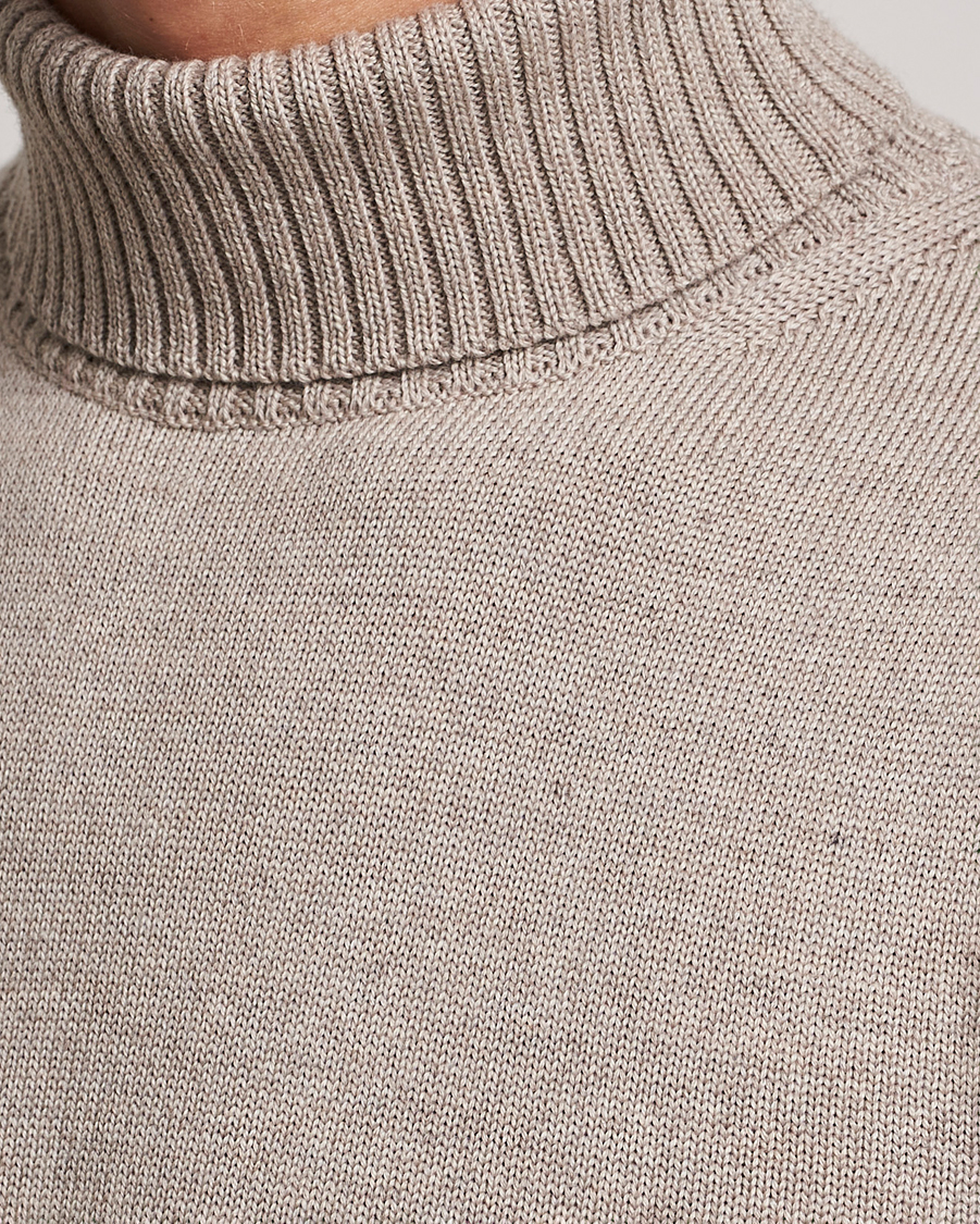 Men | Sweaters & Knitwear | Stenströms | Chunky Merino Rollneck Beige