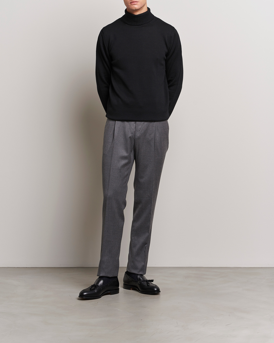 Men | Sweaters & Knitwear | Stenströms | Chunky Merino Rollneck Black