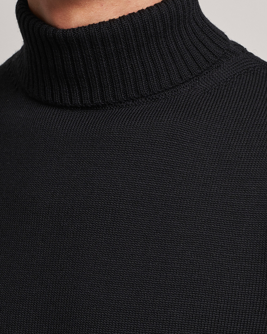 Men | Sweaters & Knitwear | Stenströms | Chunky Merino Rollneck Black