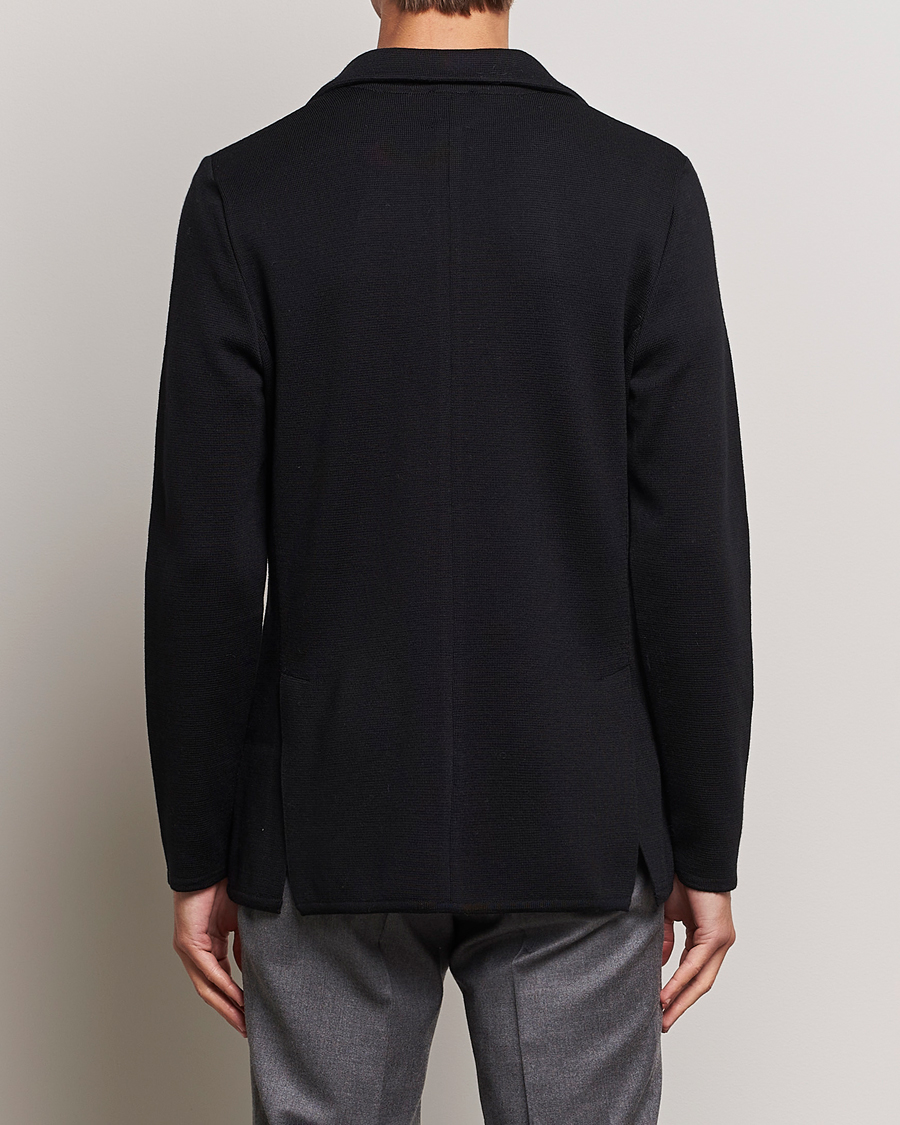 Men | Blazers | Stenströms | Milano Knitted Merino Blazer Black