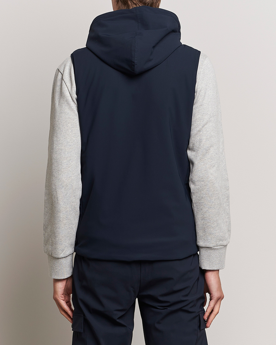 Men | Coats & Jackets | Stenströms | Active Jersey Leisure Hood Vest Navy