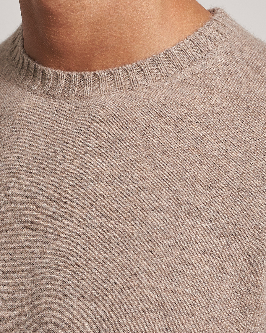 Men | Sweaters & Knitwear | Stenströms | Cashmere Crewneck Beige