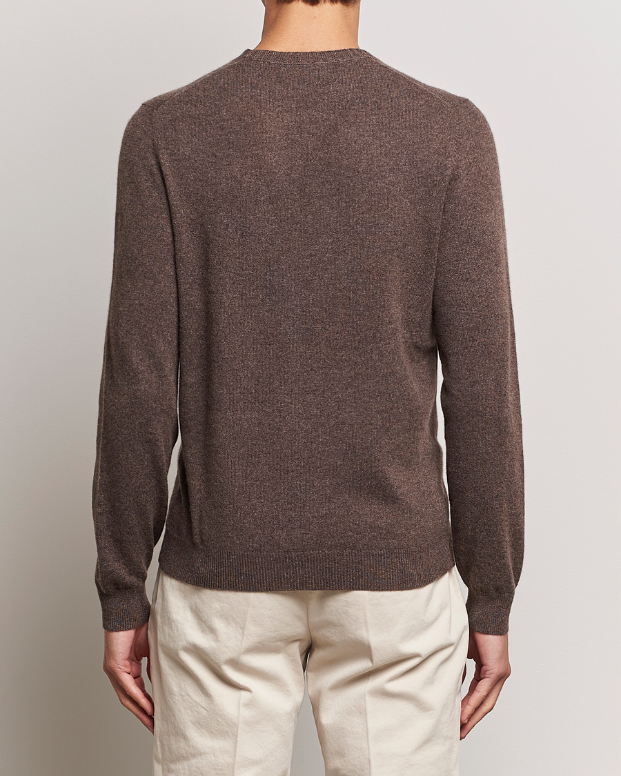 Men | Sweaters & Knitwear | Stenströms | Cashmere Crewneck Dark Brown