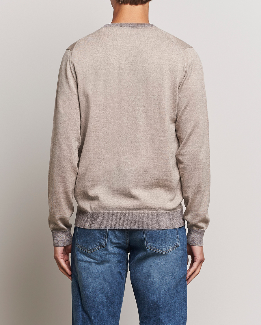 Men | Sweaters & Knitwear | Stenströms | Merino Wool Contrast Cardigan Beige