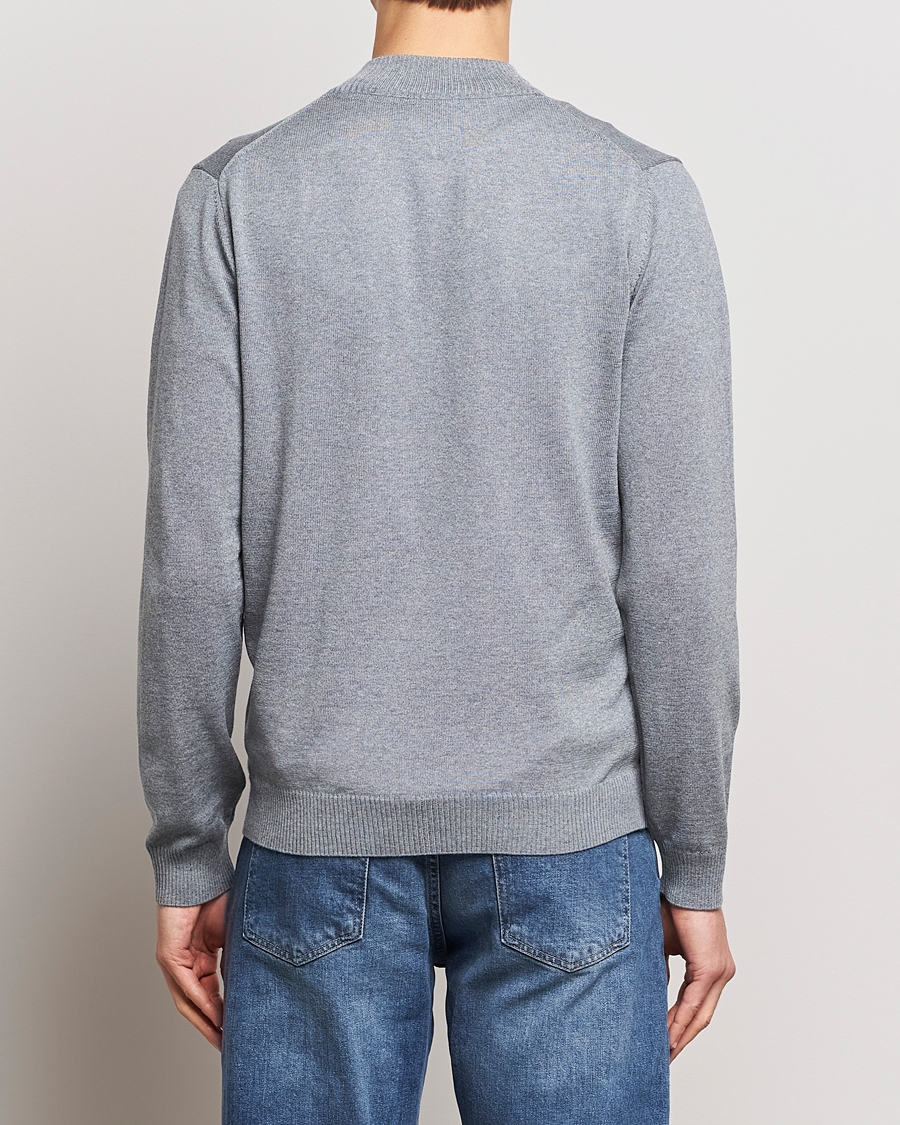 Men | Sweaters & Knitwear | Stenströms | Merino Full Zip Grey