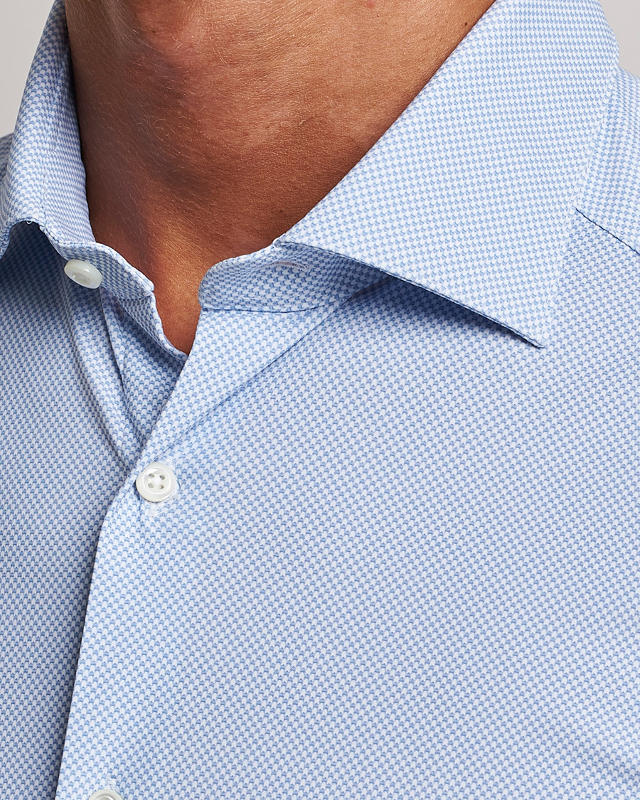 Men | Shirts | Stenströms | Slimline 4-Way Stretch Cut Away Shirt Light Blue