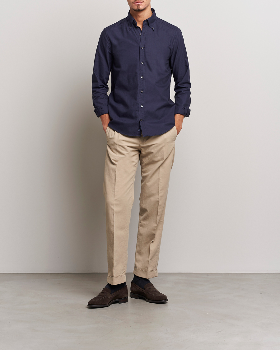Men | Shirts | Stenströms | Slimline Oxford Shirt Navy