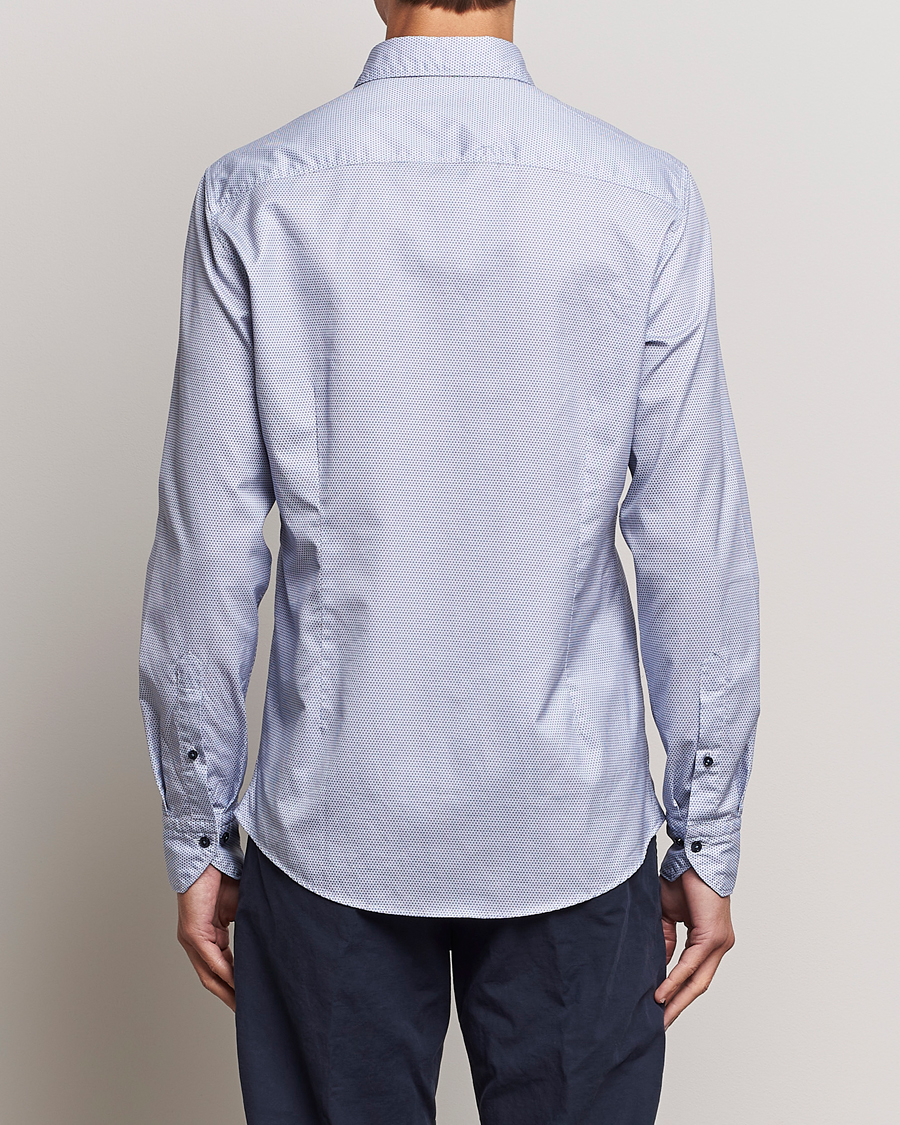 Men | Shirts | Stenströms | Slimline Micro Print Cut Away Shirt Blue