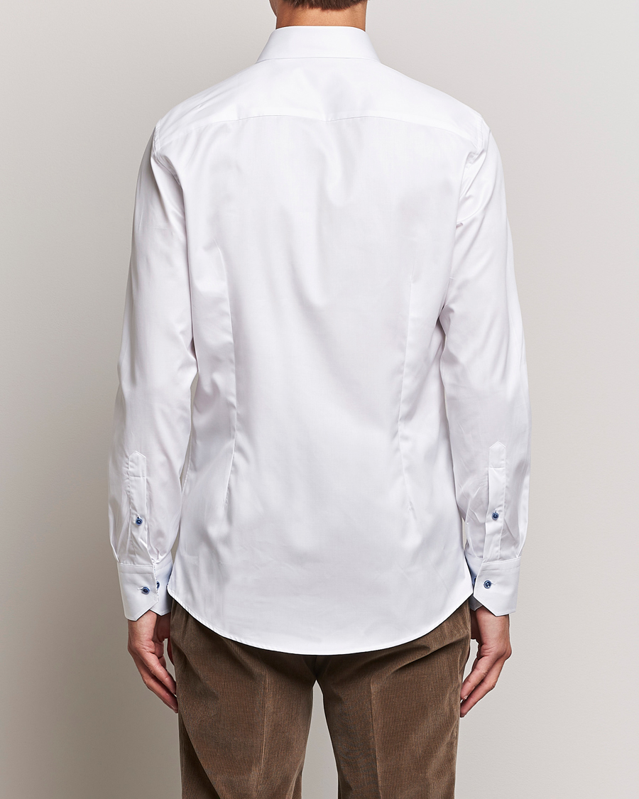 Men | Shirts | Stenströms | Slimline Contrast Cut Away Shirt White