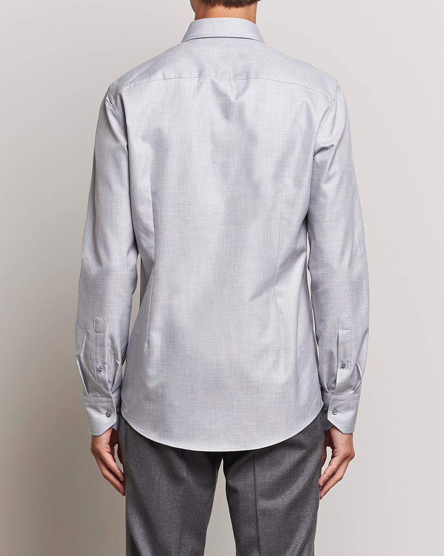 Men | Shirts | Stenströms | Slimline Two Fold Melange Cut Away Shirt Grey
