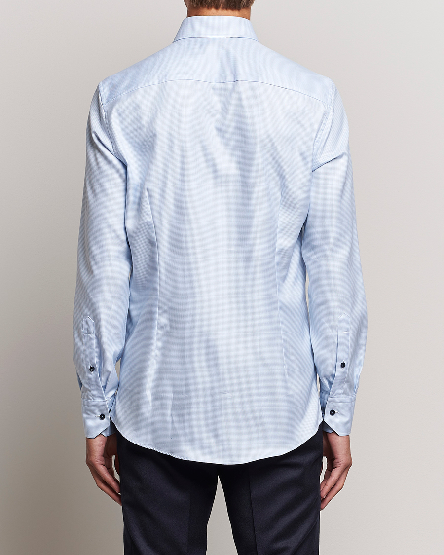 Men | Shirts | Stenströms | Slimline Micro Structure Contrast Shirt Blue