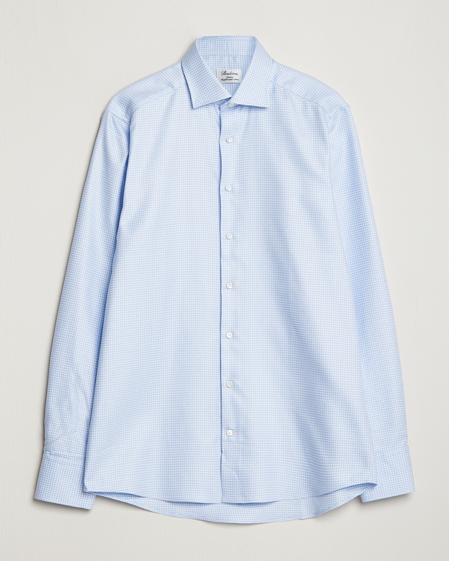 Men | Shirts | Stenströms | Slimline Micro Structure Cut Away Shirt Light Blue