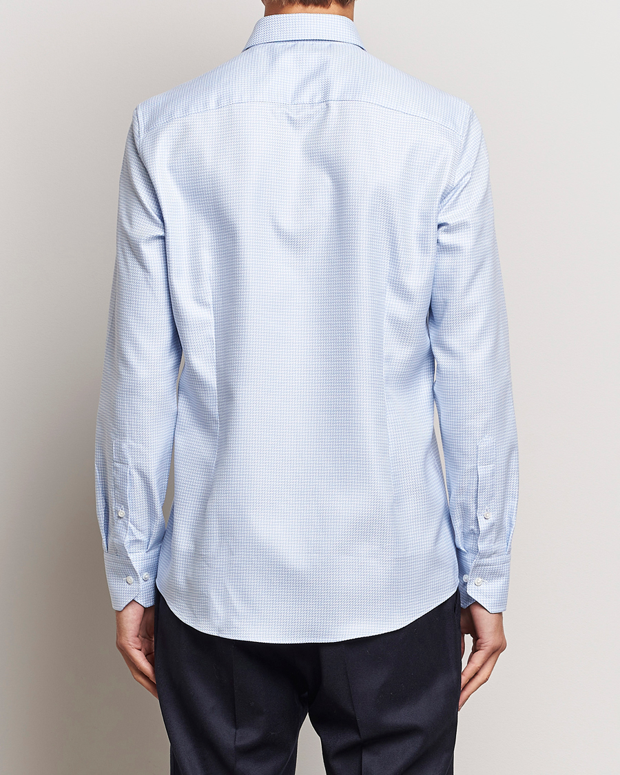 Men | Shirts | Stenströms | Slimline Micro Structure Cut Away Shirt Light Blue