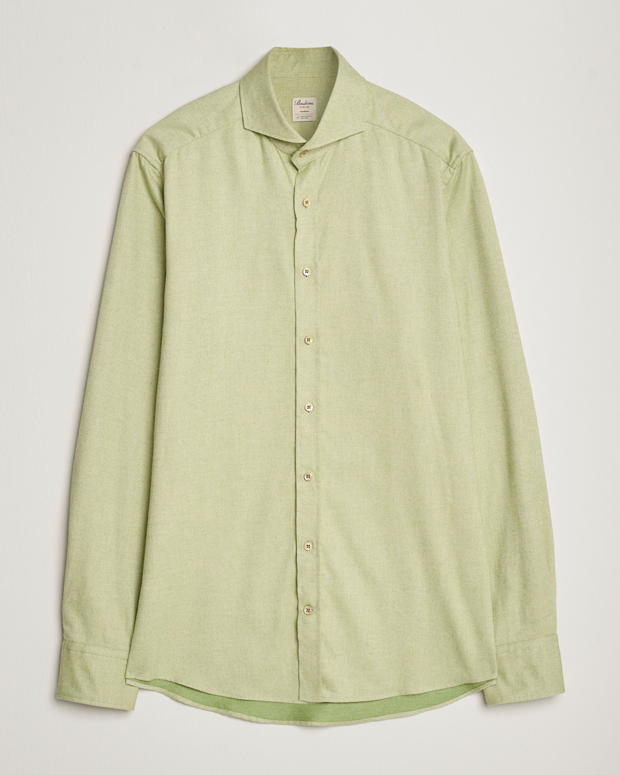 Men | Shirts | Stenströms | Slimline Flannel Shirt Green