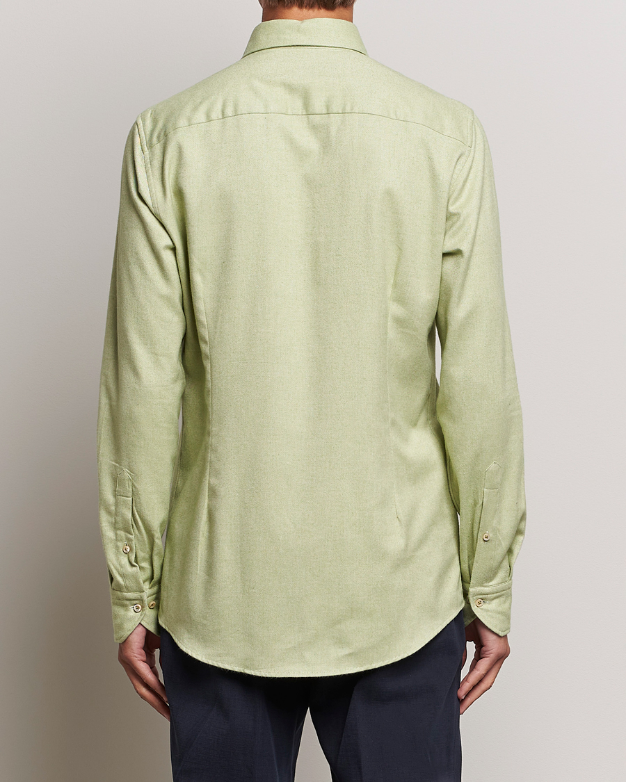 Men | Shirts | Stenströms | Slimline Flannel Shirt Green