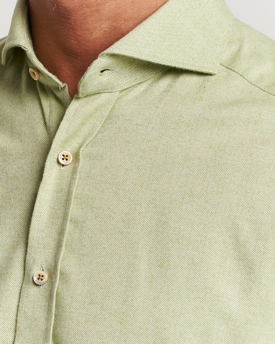 Men | Shirts | Stenströms | Slimline Flannel Shirt Green