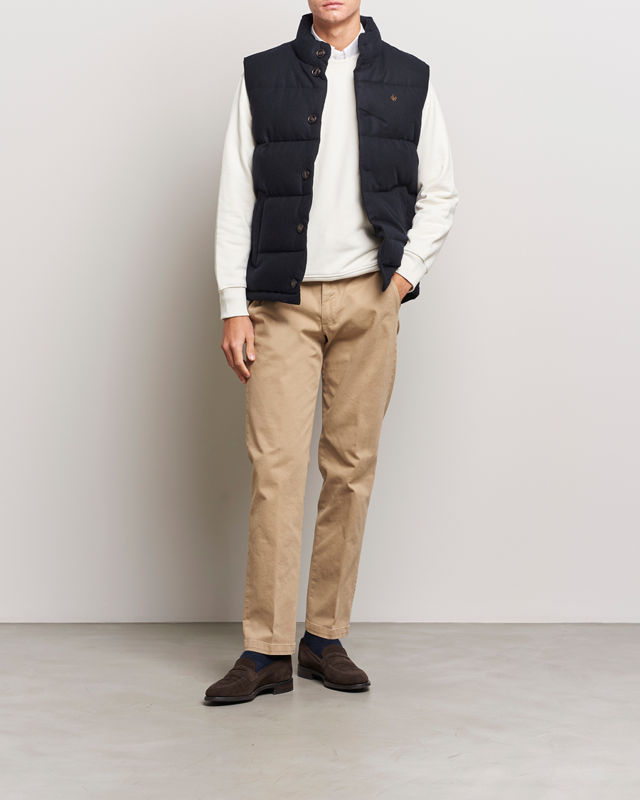 Men | Coats & Jackets | Morris | Alston Wool Flanell Vest Blue