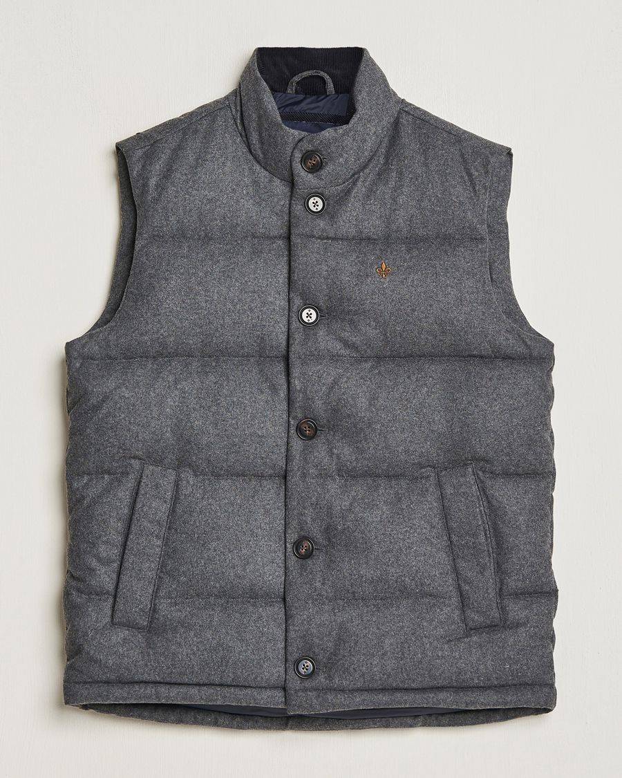 Men | Coats & Jackets | Morris | Alston Wool Flanell Vest Grey