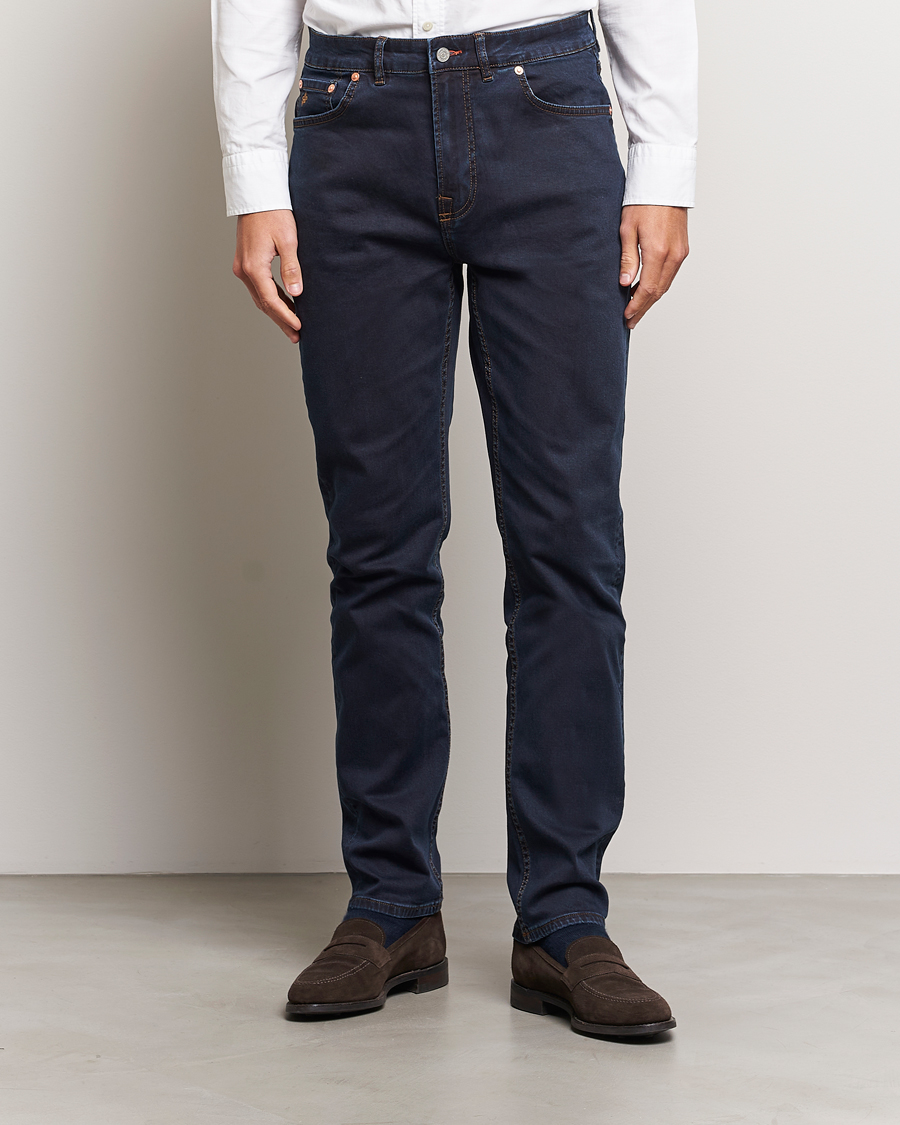 Men | Trousers | Morris | James Satin Jeans Rinse Wash
