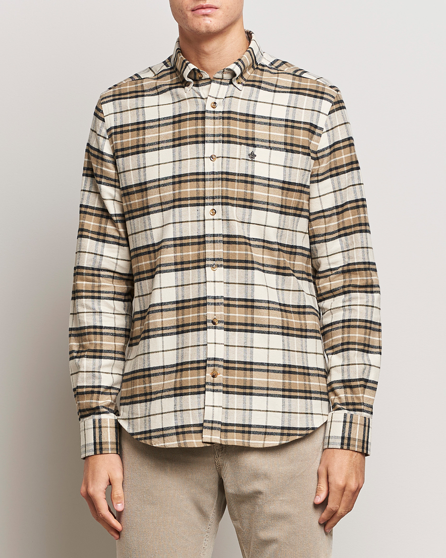 Men | Shirts | Morris | Flanell Big Check Shirt Off White
