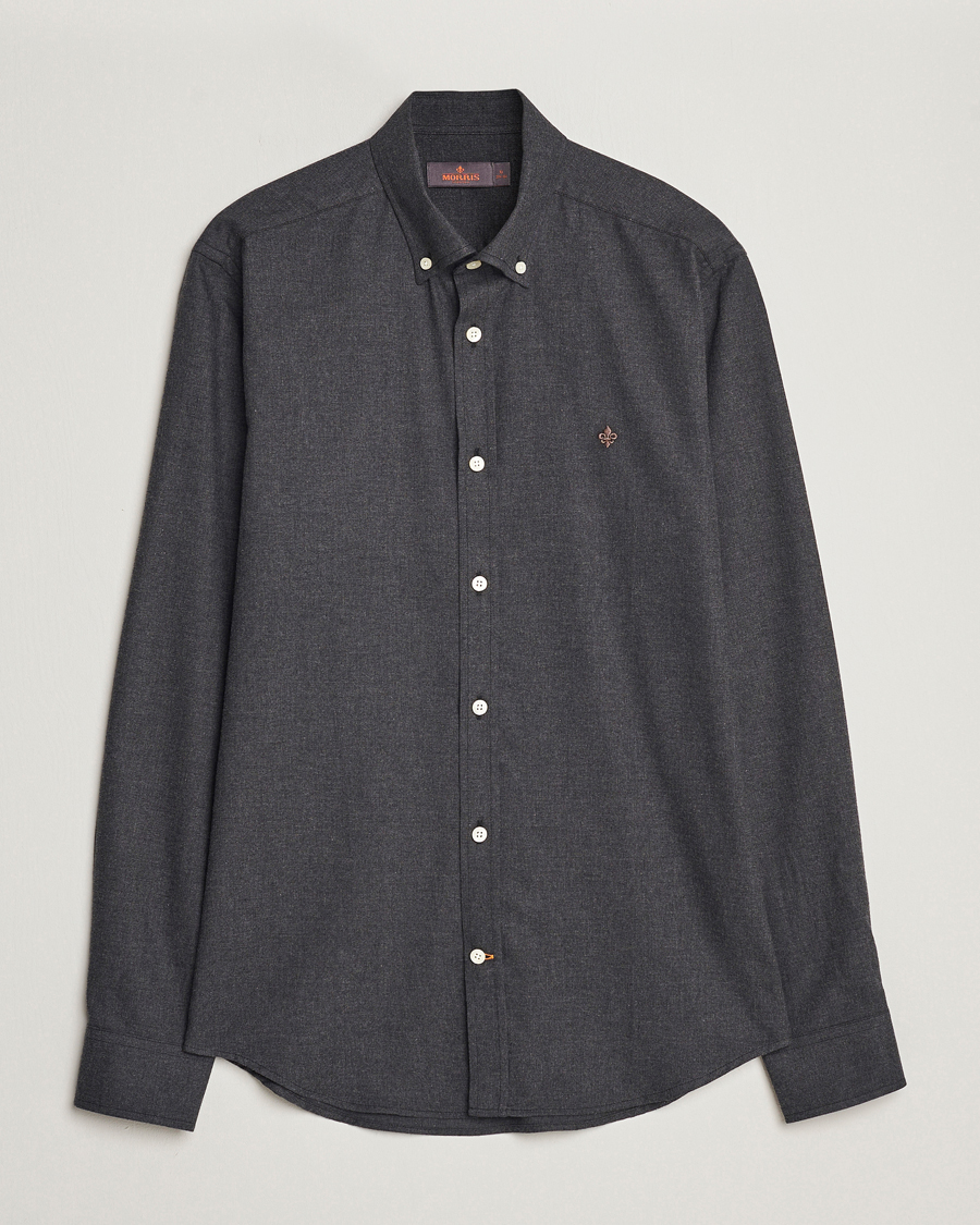 Men | Shirts | Morris | Watts Flanell Shirt Dark Grey