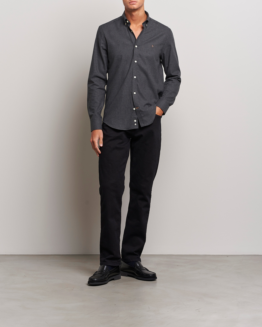 Men | Shirts | Morris | Watts Flanell Shirt Dark Grey