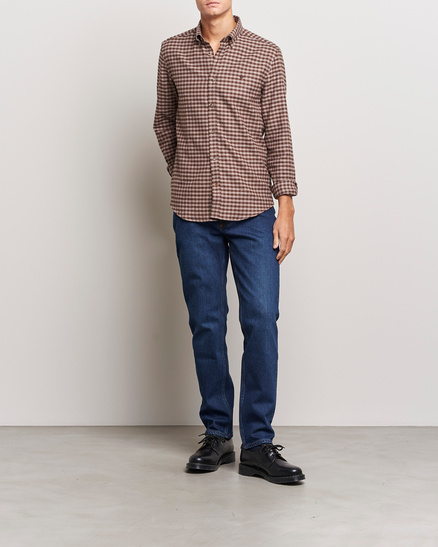 Men | Shirts | Morris | Flanell Check Shirt Brown