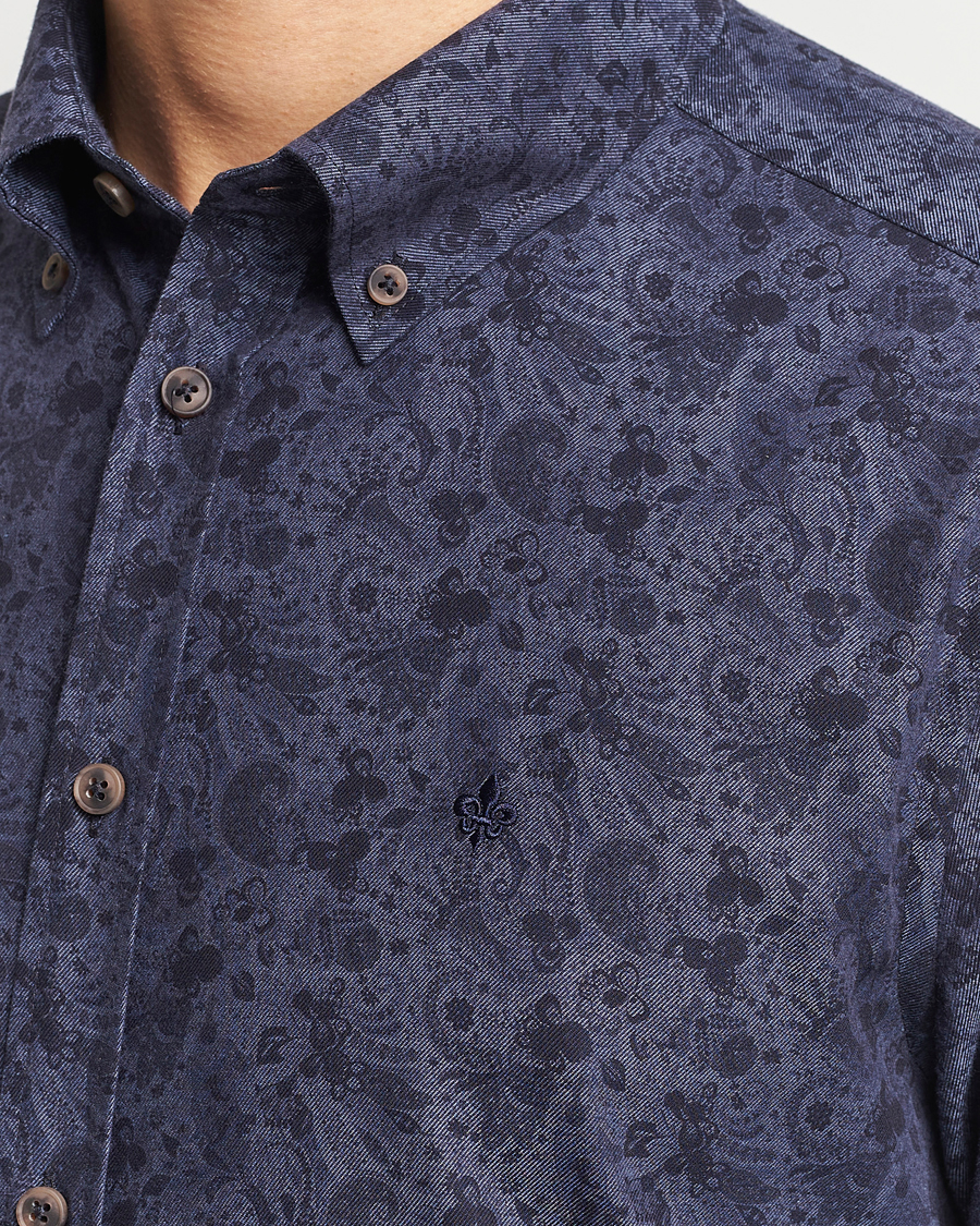 Men | Shirts | Morris | Printed Flower Shirt Navy