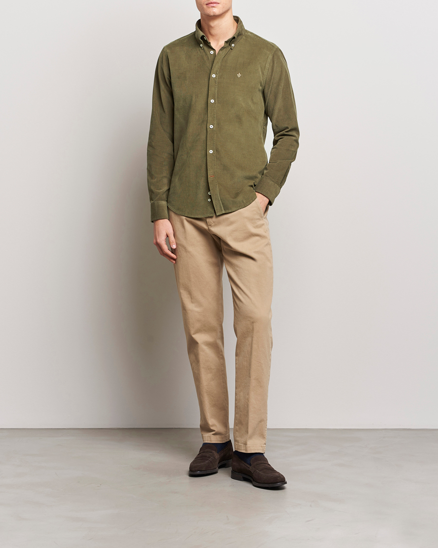 Men | Shirts | Morris | Douglas Corduroy Shirt Olive