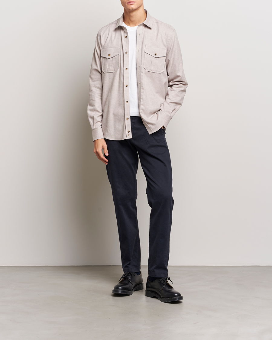Men | Shirts | Morris | Weights Flanell Shirt Khaki