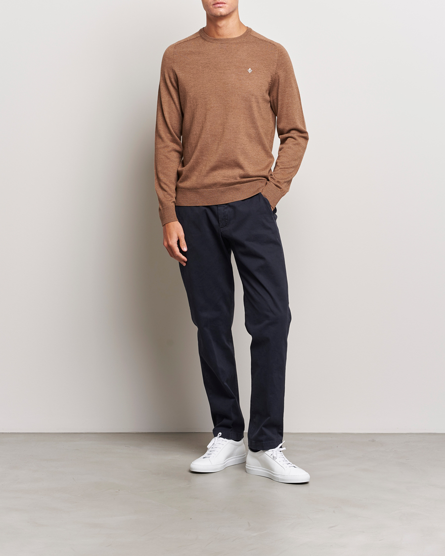 Men | Sweaters & Knitwear | Morris | Merino Crew Neck Pullover Camel