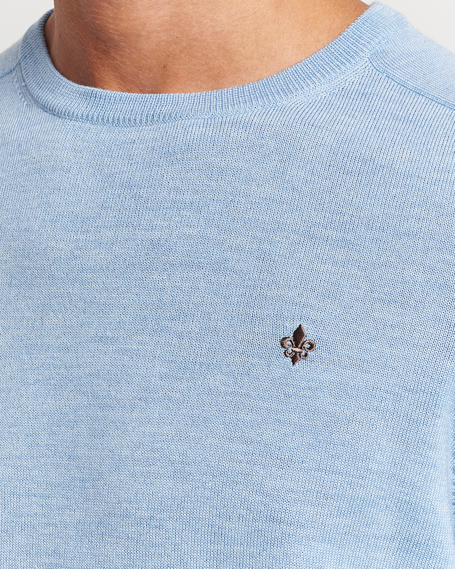 Men | Sweaters & Knitwear | Morris | Merino Crew Neck Pullover Light Blue