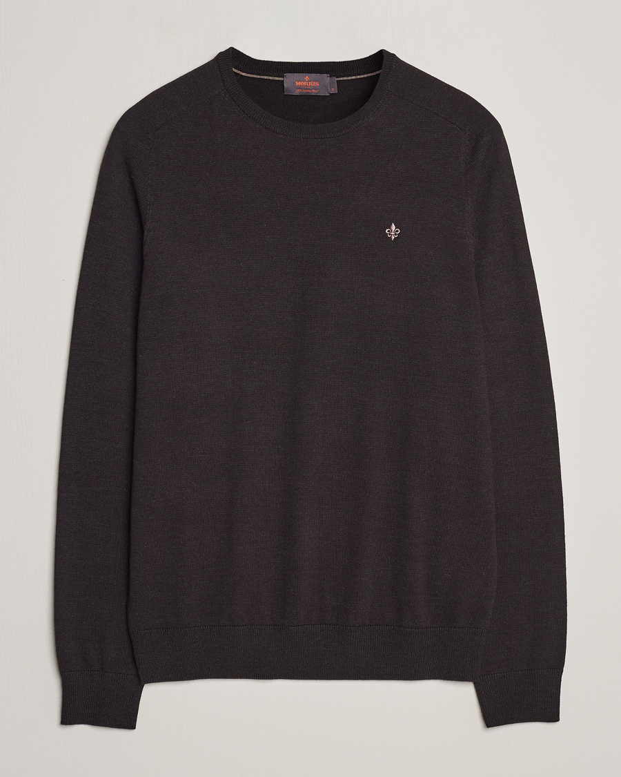 Men | Sweaters & Knitwear | Morris | Merino Crew Neck Pullover Brown