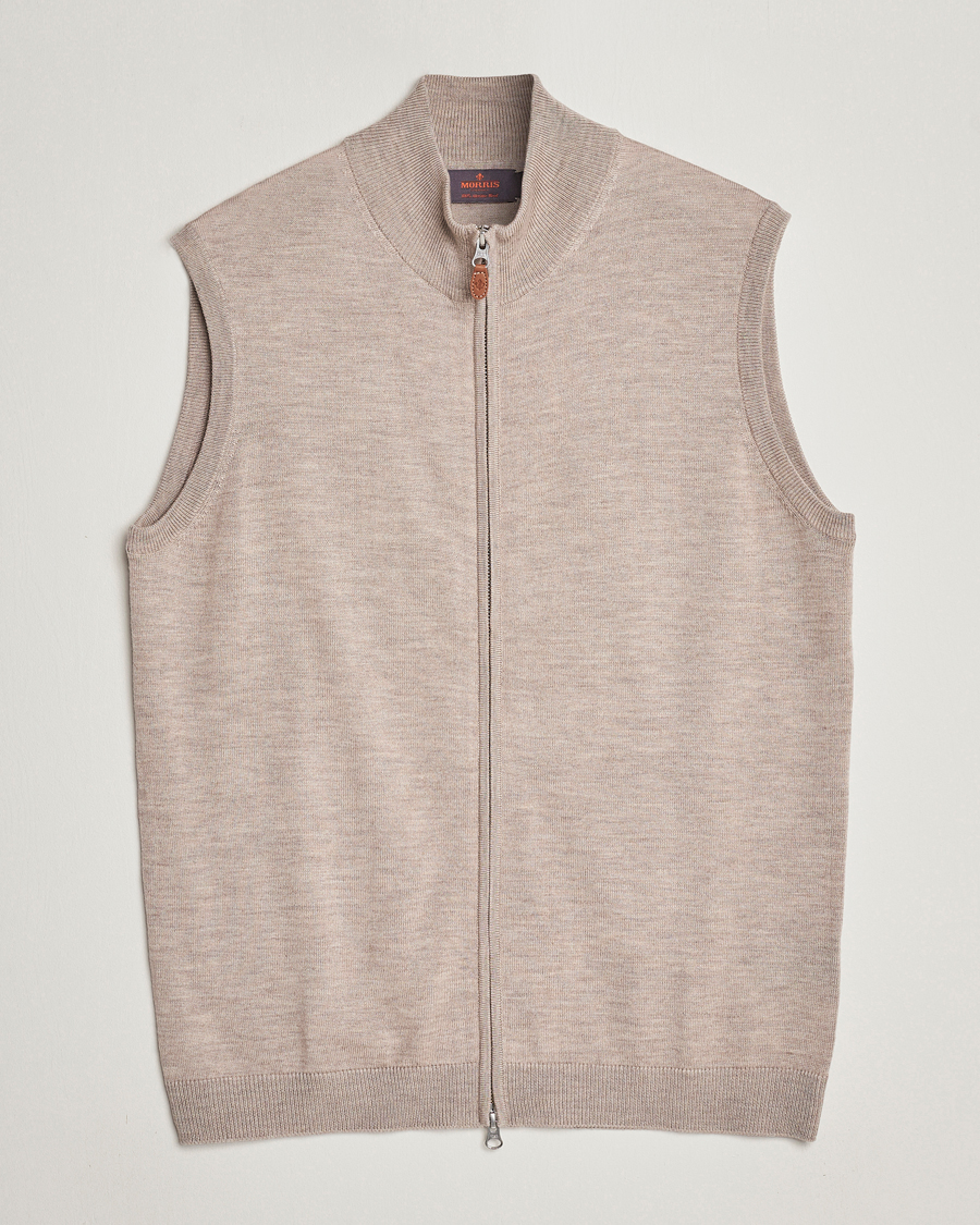 Men | Pullovers | Morris | Merino Zip Vest Khaki