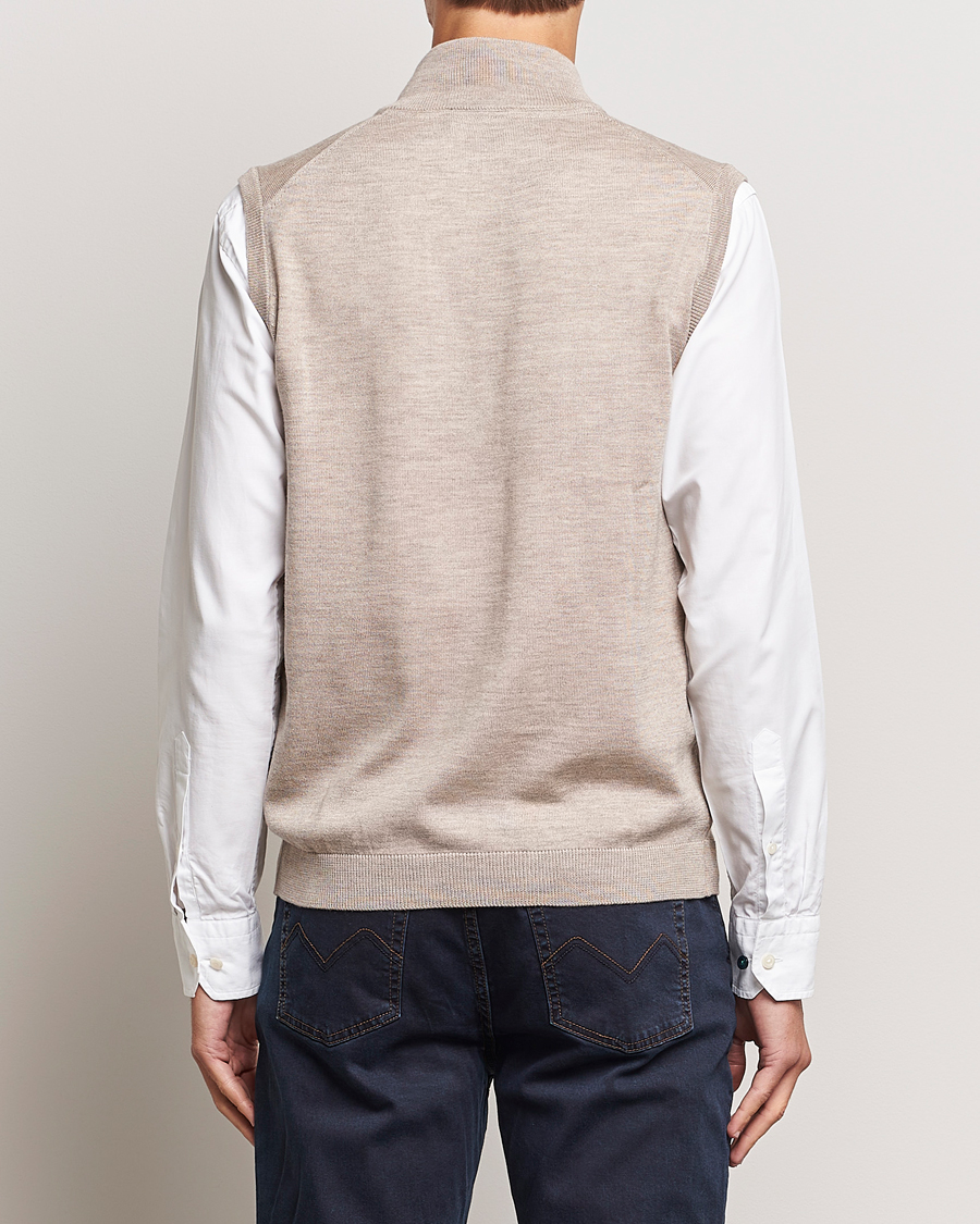 Men | Sweaters & Knitwear | Morris | Merino Zip Vest Khaki